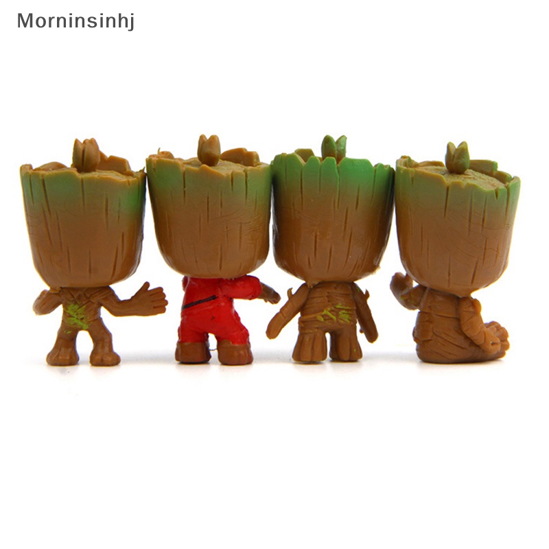 Mornin 4pcs /set Mainan Figure Tree Man Groot Lucu Kreatif Super Hero Groot Gantungan Kunci id