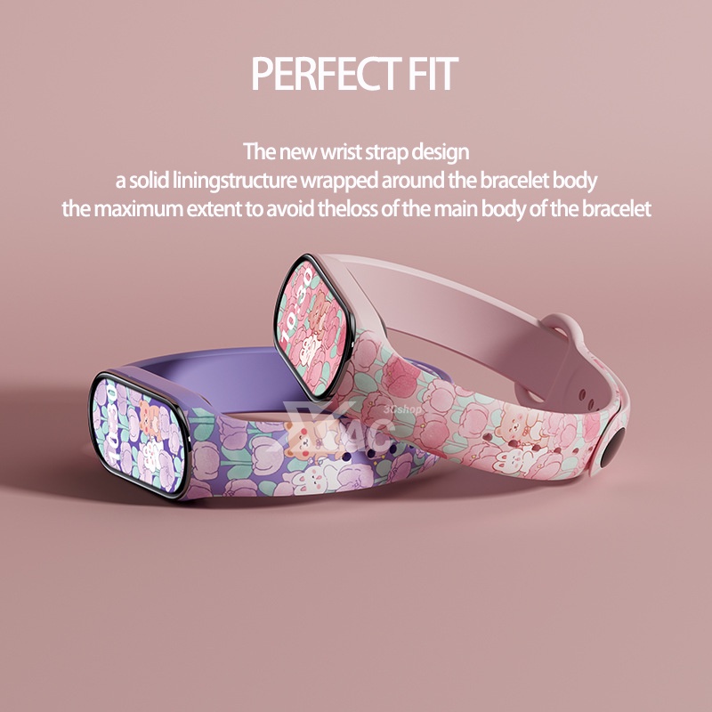 Strap For Xiaomi Mi Band 7/6/5 Personalized Graffiti Style Wristband For Mi Band 5 6 Silicone bracelet replacement band miband 7 strap