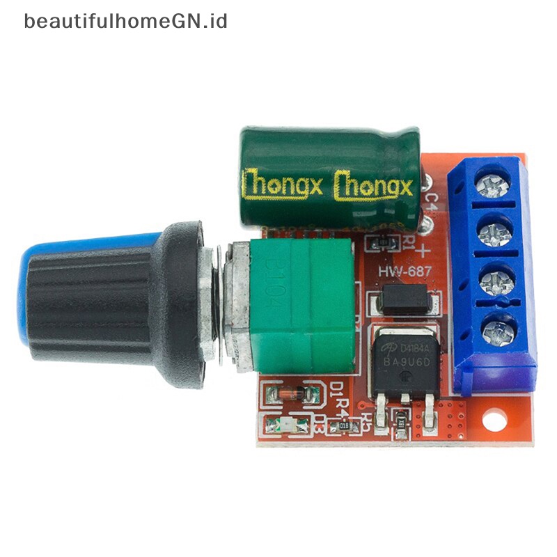 {Cantik} Mini 5A 90W PWM DC Motor Speed Controller Module DC-DC 5V-35V Adjustable Regulator Control Governor Switch LED Dimmer~