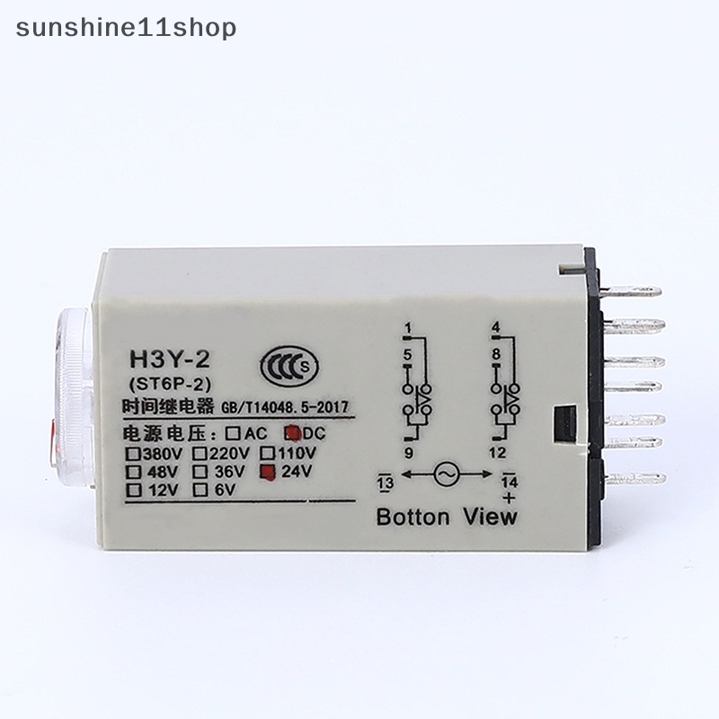 Sho AC 220V H3Y-2 Power On Time Delay Relay Solid State Timer Berkualitas Tinggi Micro 8-Pin DC12V DC24V N