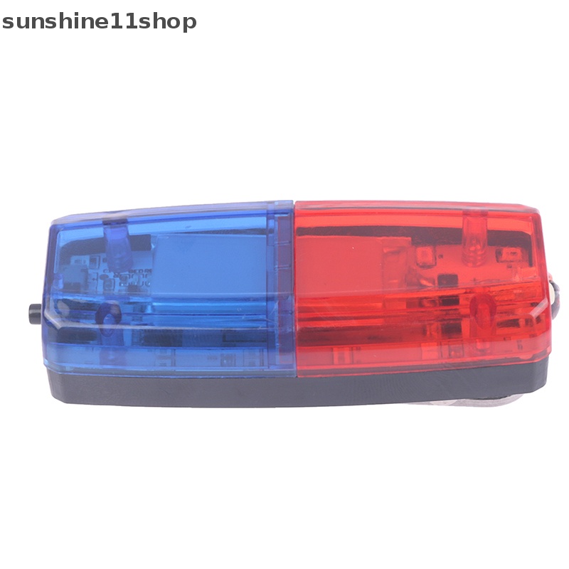 Sho LED Merah Biru Caution Emergency Police Light Lampu Bahu Kedip Rechargeable N