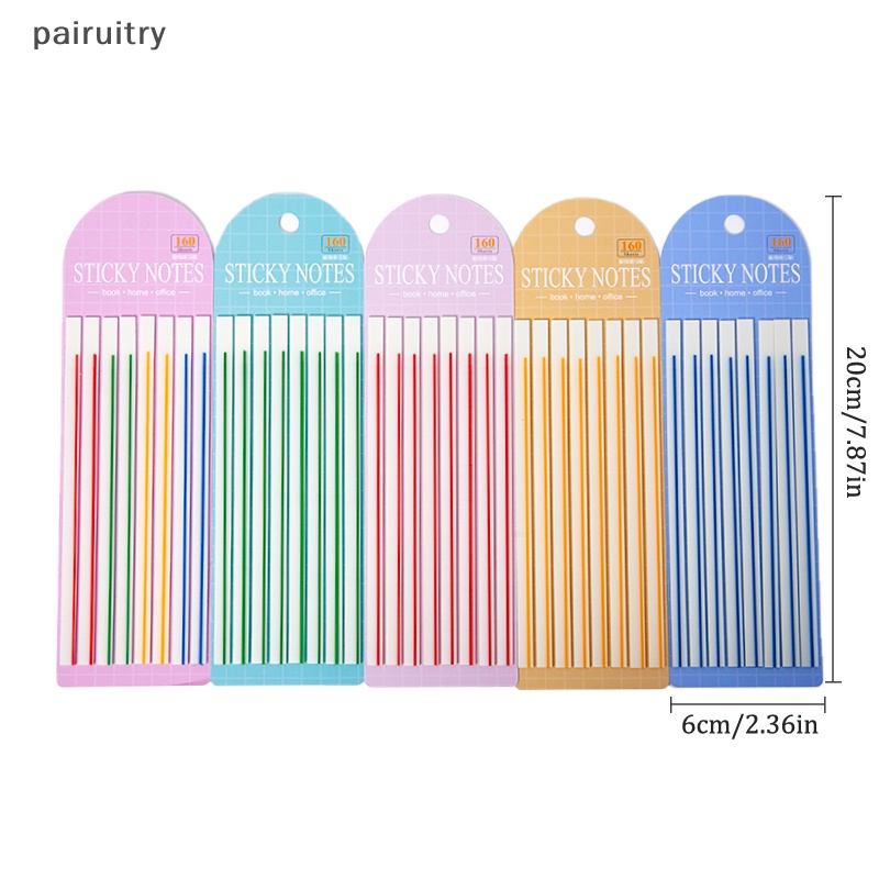 Prt 60Pcs Macaroon Color Horizontal Line Stiker Transparan Neon Indeks Tab Bendera Sticky Note Stationery Anak Hadiah Perlengkapan Kantor Sekolah PRT