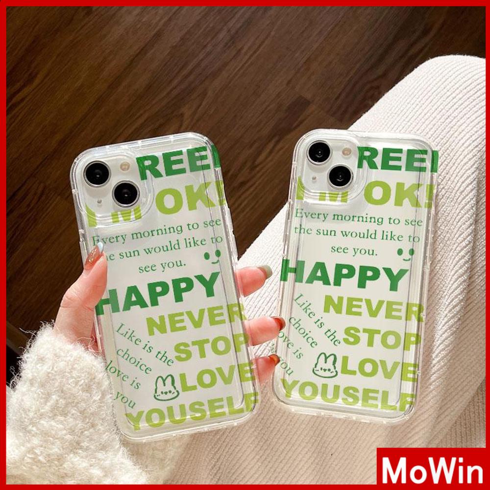Case iPhone 14 Pro Max iPhone Case Bening Case TPU Soft Case Airbag Shockproof Lucu Sederhana Hijau Bahasa Inggris Kompatibel dengan iPhone 13 Pro Max iPhone 12 Pro Max 11 8Plus 7Plus 6Plus XR