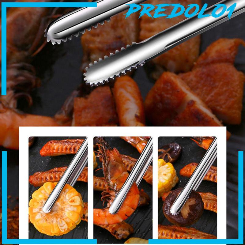 [Predolo1] Penjepit BBQ Makanan Penjepit Roti Klip Dengan Ujung Bergerigi Barbekyu Memanggang Tongs