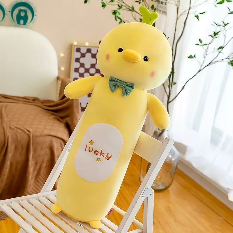 Boneka Guling Bebek Piyo Lucky Bahan Plush Premium Lembut Berlabel SNI