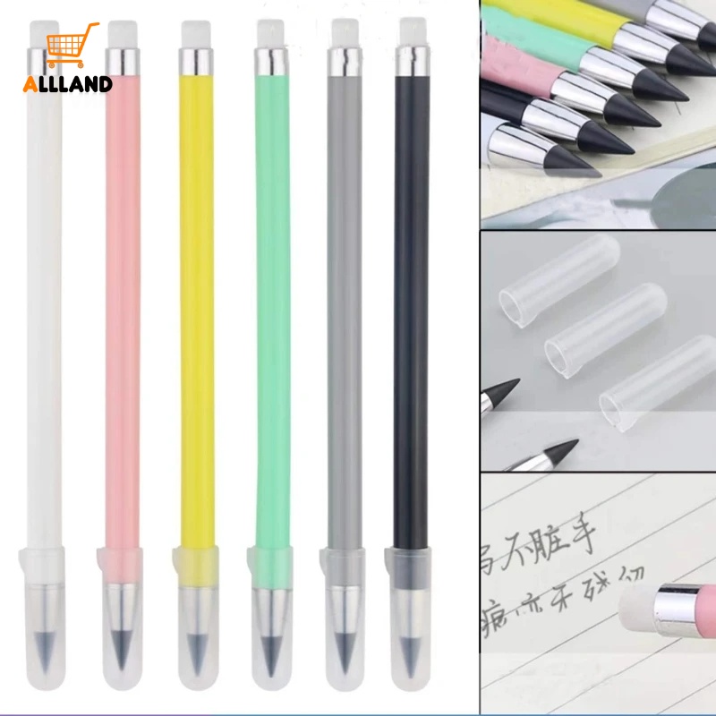 Tahan Aus Pensil Tanpa Tinta Tak Terhingga/ Pensil Metalik Tanpa Tinta Everlasting/ Portable Replaceable Pen Perlengkapan Alat Tulis