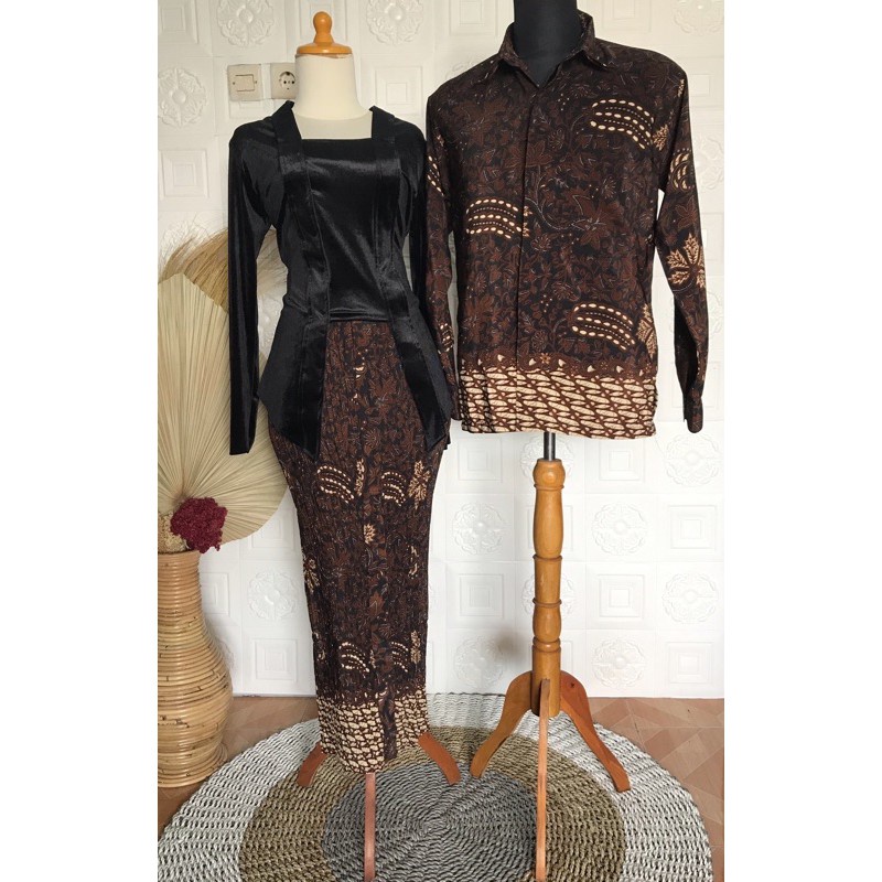 Rok plisket Premium , batik coklat gelap bahan tebal dan halus set Kemeja / sarimbit couple dan rok jumbo