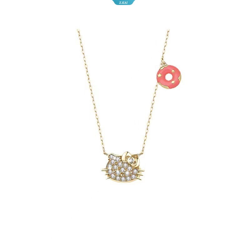 Sanrio Kawaii Kartun Anime Karakter Hellokittys Donat Kerah Kalung Hadiah Anniversary Merancang Kalung Halus Perhiasan Pernikahan Hadiah Ulang Tahun [ZK]