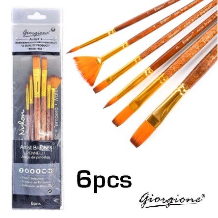 

Giorgione Brush Set 6 pcs G-6030H Kuas Lukis Nylon - Hitam