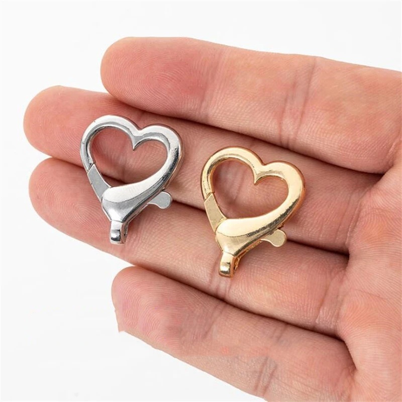 [HOT Sale]creative Lobster Clasp Wanita Klasik Pria 10Pcs Populer Split Hooks Koneksi Gesper Bentuk Hati DIY Membuat Perhiasan Aksesori Kunci Ring Alloy Gantungan Kunci