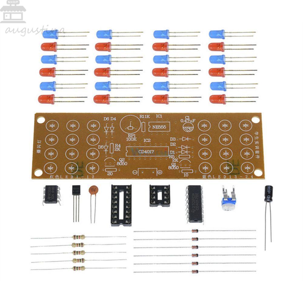 Agustinina Kit Lampu Kedip Kit Lampu Strobo Kreatif Bagian Elektronik DIY NE555+CD4017