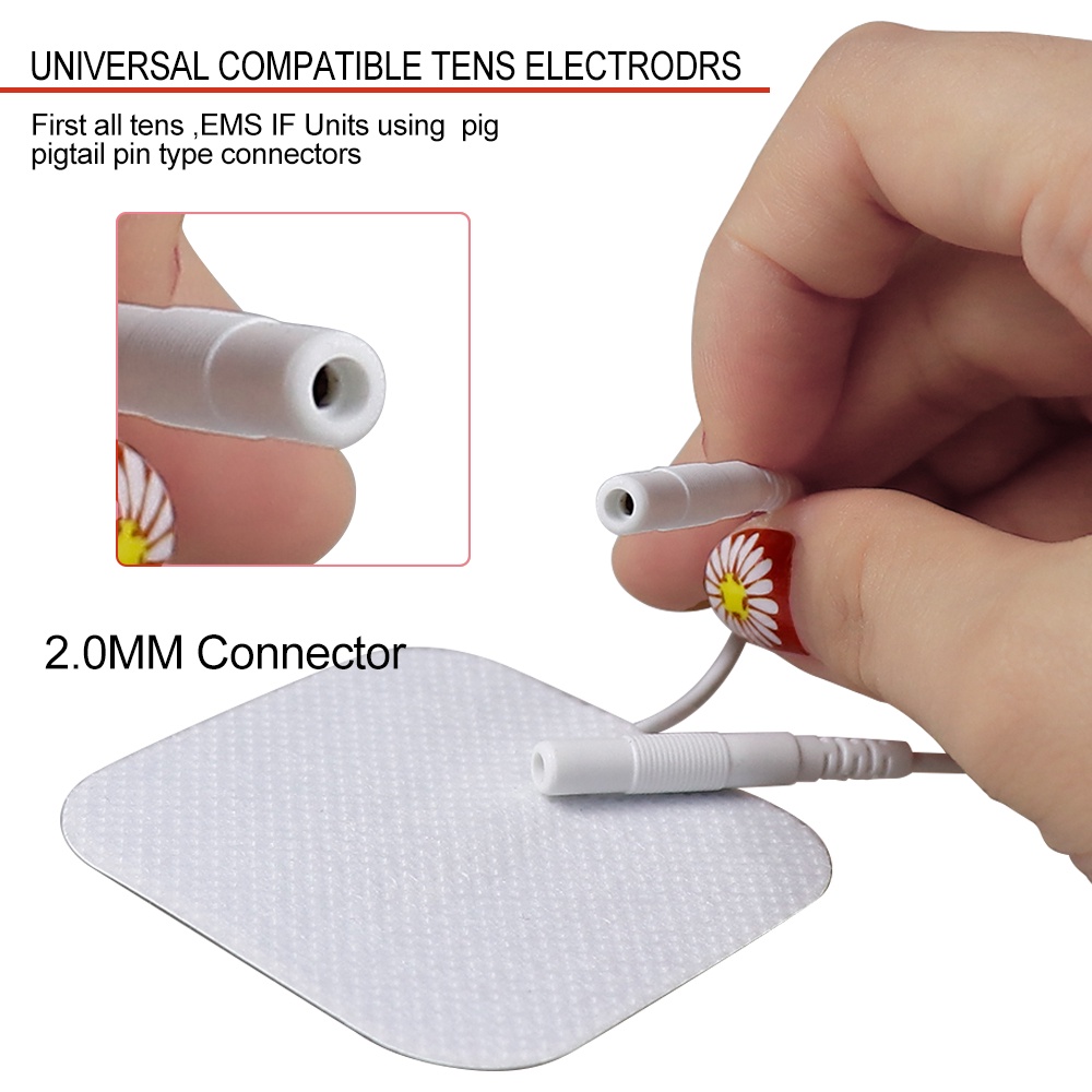 Pad Tens Kancing Pads Elektroda EMS / Alat Pijat Terapi Stroke Nyeri Sendi Otot SIze 4cm X 4cm 20Pcs