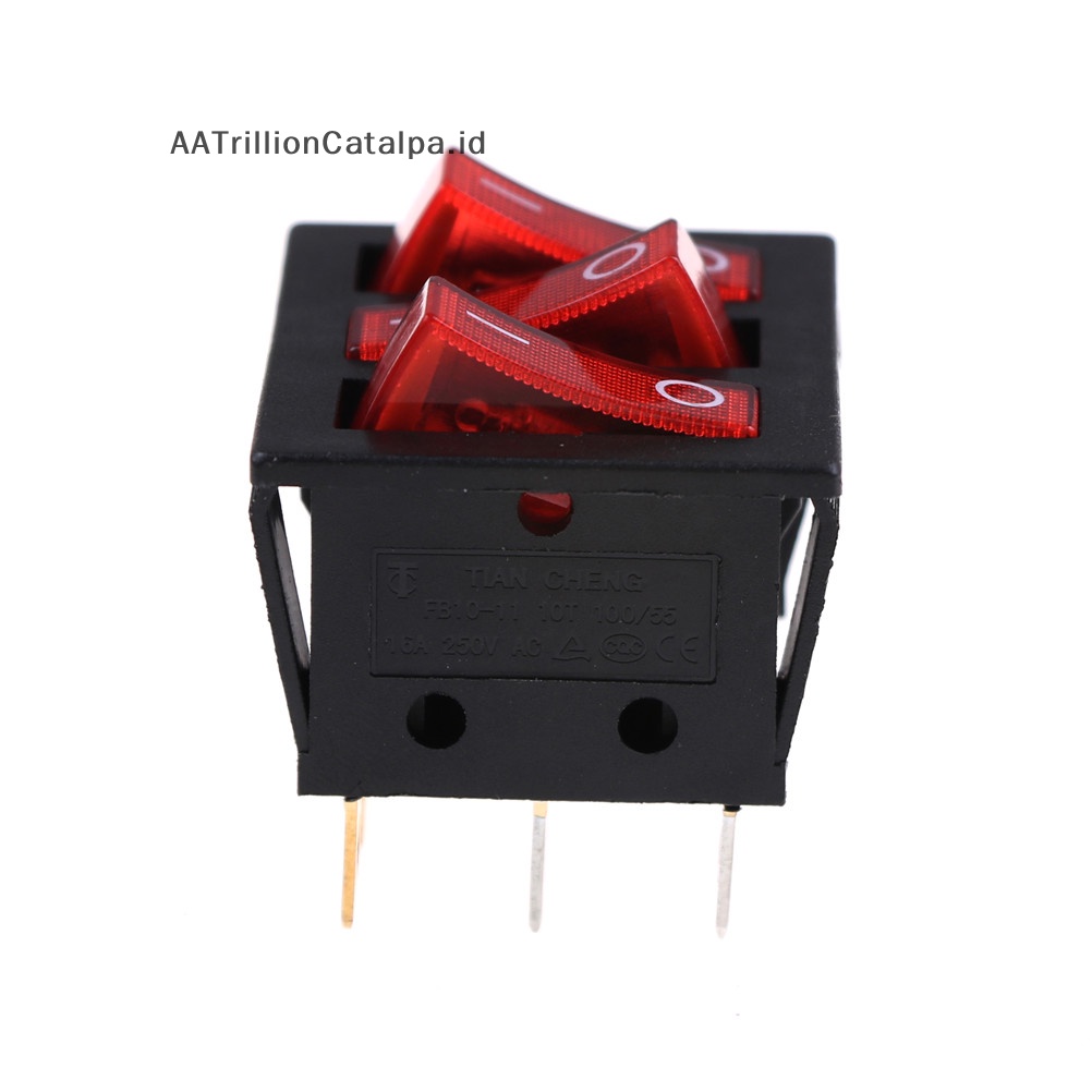 Aatrillioncatalpa KCD3 34*40 Saklar Rocker Besar Dengan Lampu Merah Saklar Tiga Arah 9pin 2posisi ID