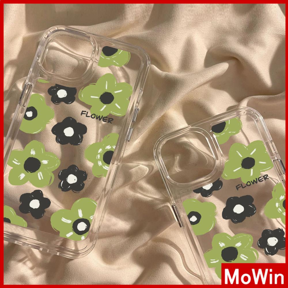 Mowin - iPhone 14 Pro Max Case Soft TPU Big Hole Space Phone Case Case Cute Green Flowers Perlindungan Kamera Shockproof Kompatibel dengan iPhone 13 Pro Max 12 Pro Max 11 XR XS 7 8Plus