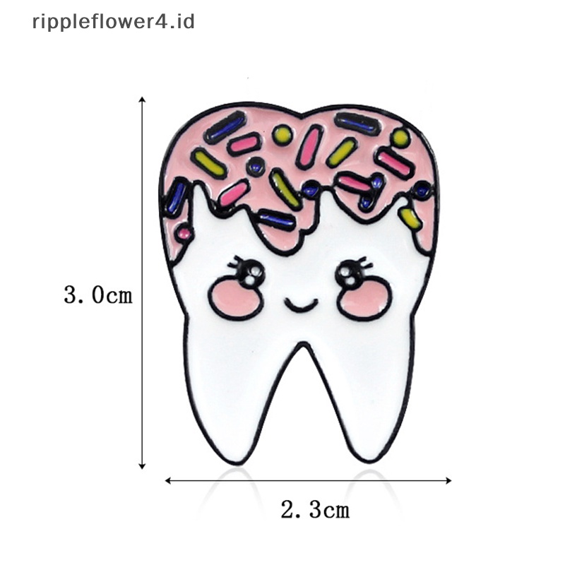 {rippleflower4.id} Lucu Kartun Gigi Malu Enamel Bros Pin Manis Indah Tetesan Minyak Bros Kerah Lencana Keperawatan Perhiasan Hadiah Aksesoris~