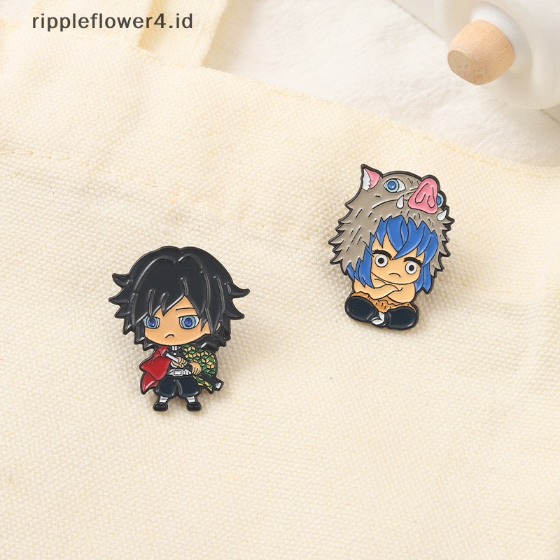 {rippleflower4.id} Pin Enamel Anime Kartun Tetesan Minyak Bros Pin Denim Hadiah Pakaian Decor~