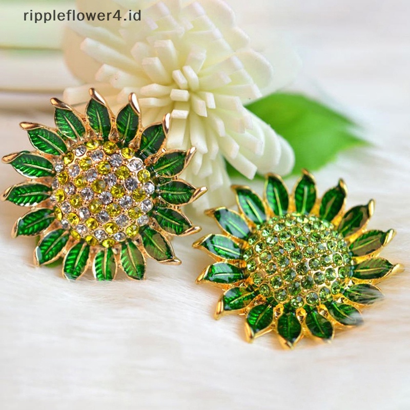 {rippleflower4.id} Bros Bunga Matahari Fashion Untuk Wanita Syal Pakaian Mantel Aksesoris Perhiasan Pesta~
