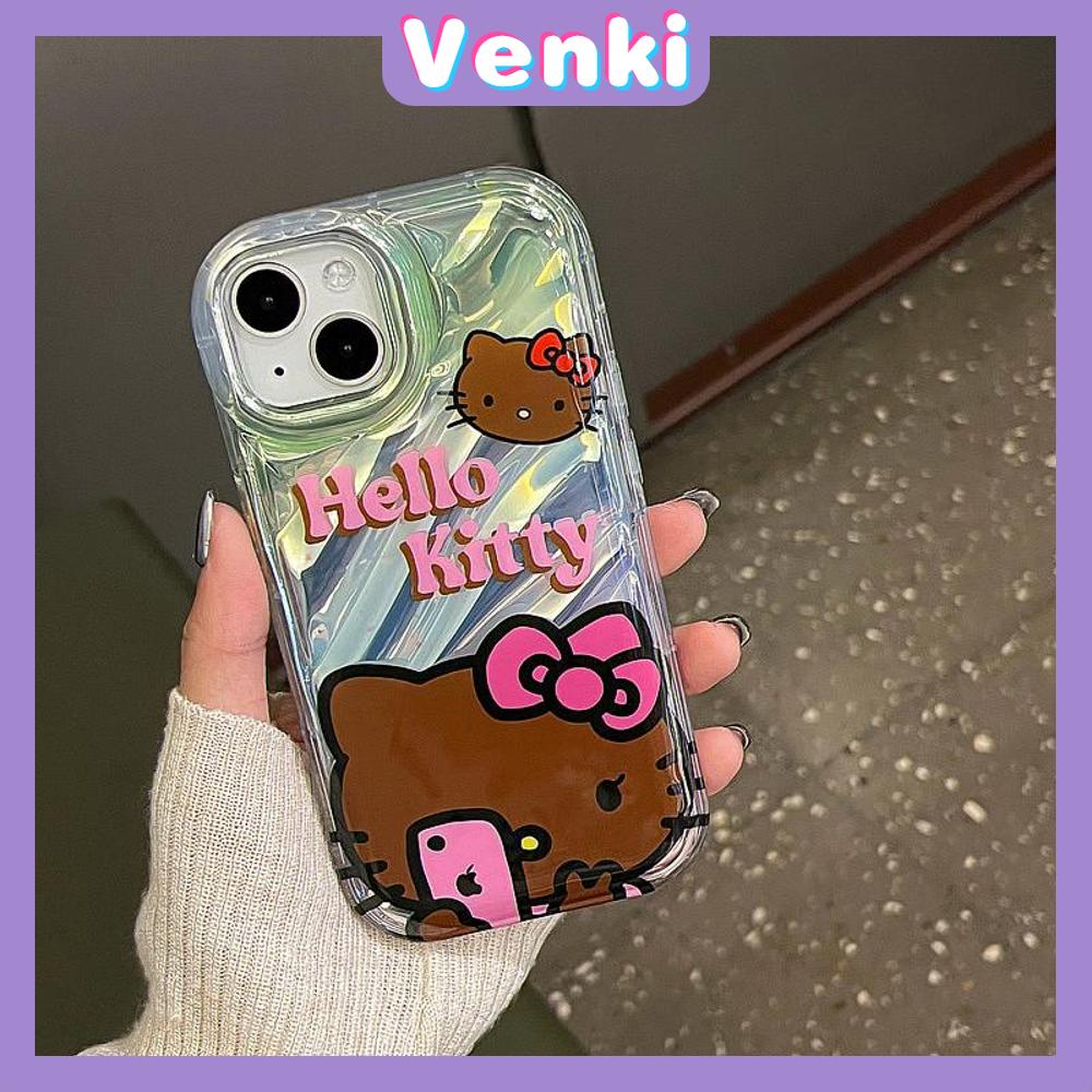 VENKI - Untuk iPhone 11 iPhone Case Laser Reflektif Bening Phone Case TPU Lembut Shockproof Airbag Phone Case Cute Selfie Cat kompatibel dengan iPhone 14 13 Pro max 12 Pro Max XR XR 7 8