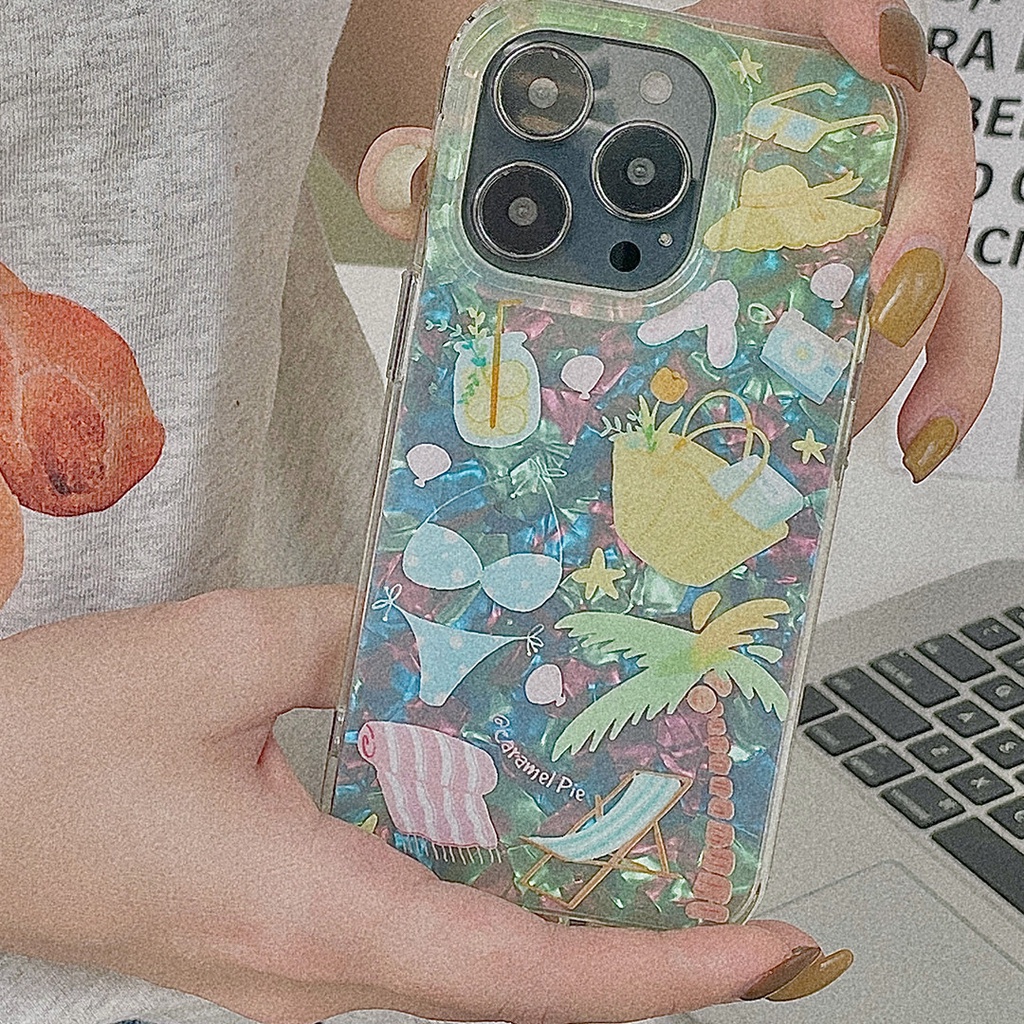 Ins Gaya Musim Panas Cocok Untuk iPhone 14 Pro Max Casing Ponsel iPhone Double-layer Pola Dicetak Kompatibel Dengan Iphone13 13pro 13prm iPhone 11 11pro 14plus 12Pro Max Shockproof TPU Phone Case