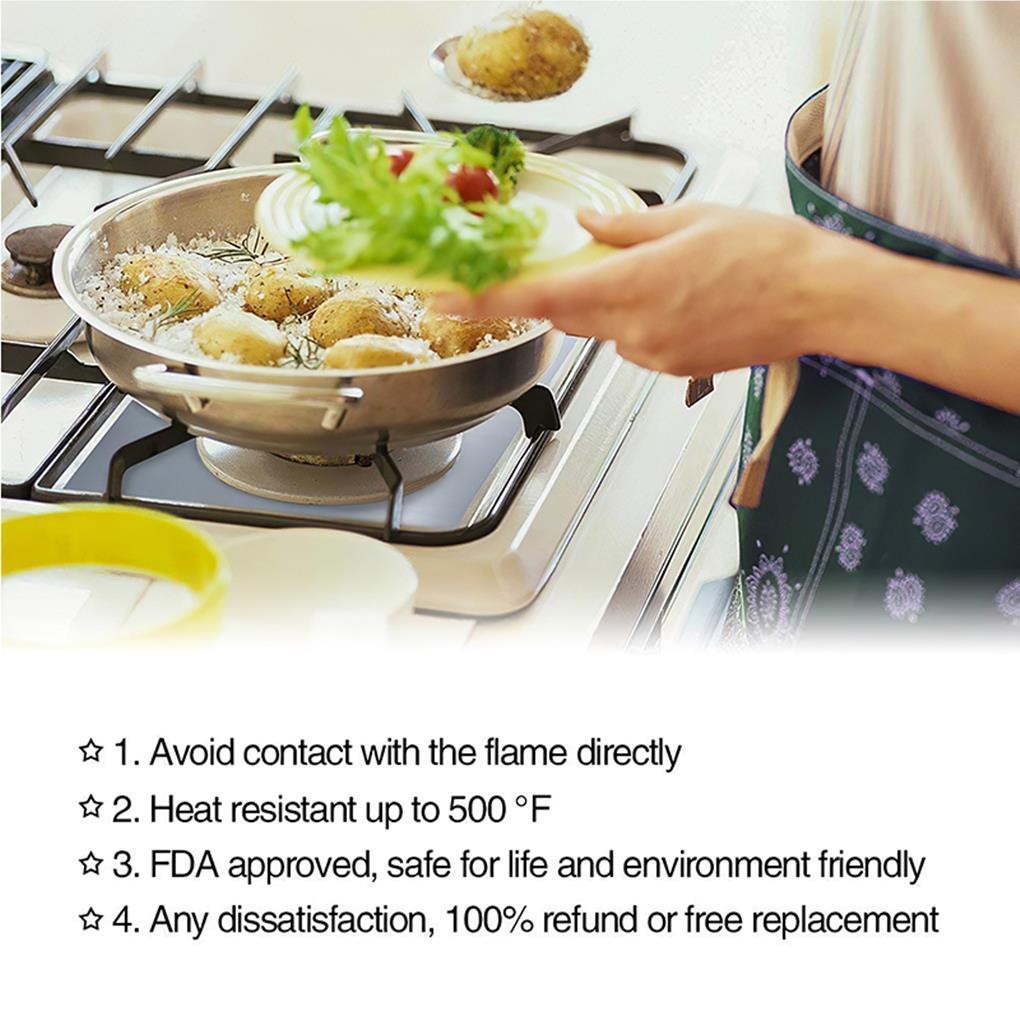 4pcs Pelindung Kompor Gas Stove Burner Cover Kitchen Gadget Mat Reusable Cooktop Pad Untuk Peralatan Restoran