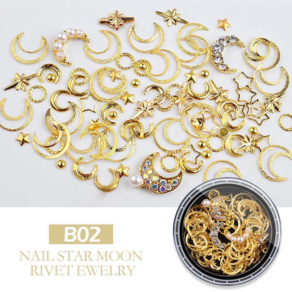 Agustin 3D Dekorasi Kuku Jepang Ukuran Campur Bintang Manikur Aksesoris Rivet Nail Rhinestone Nail Jewelry