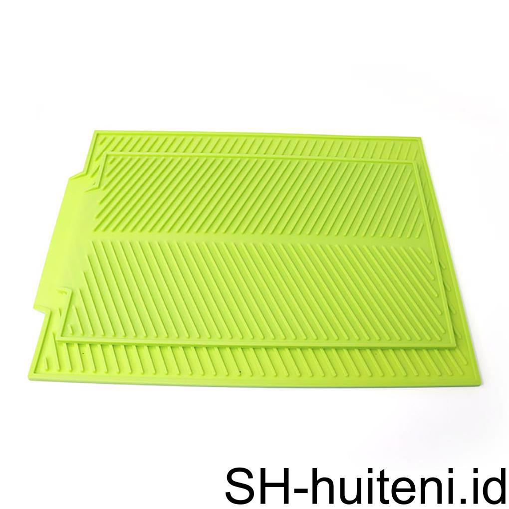 Drying Drain Mat Alas Pengeringan Dapur Tahan Lama Tahan Panas Alas Meja Makan Ringan Dish Drainer Pad Elastisitas Bagus