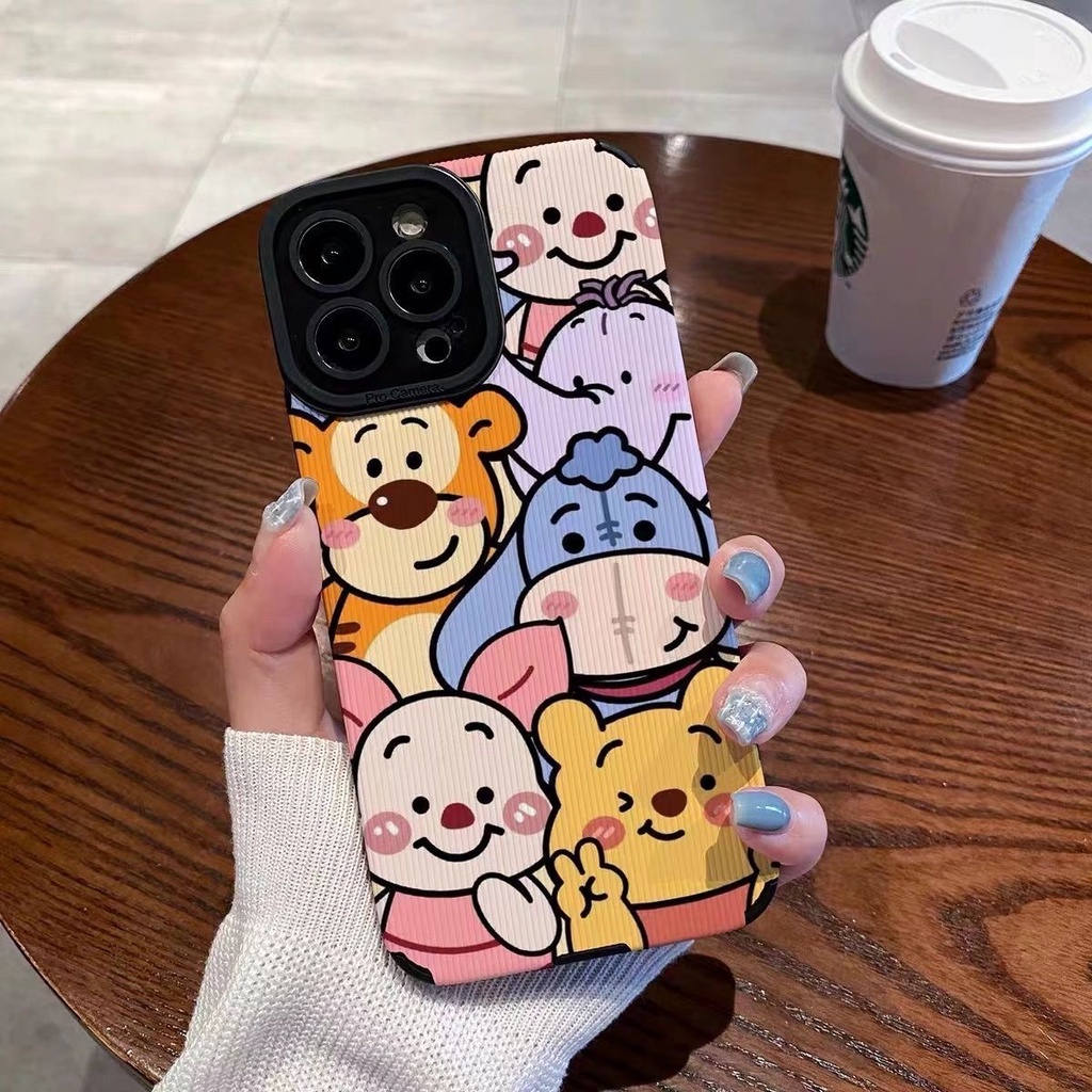 All New Cartoon Winnie the Pooth Friends Soft Case IPhone 7 Plus 8 Plus X XS XR XS Max 11 13 12 14 PRO Max 14 Plus SE Phone Case Girl Girl Women' Fashion Lovely