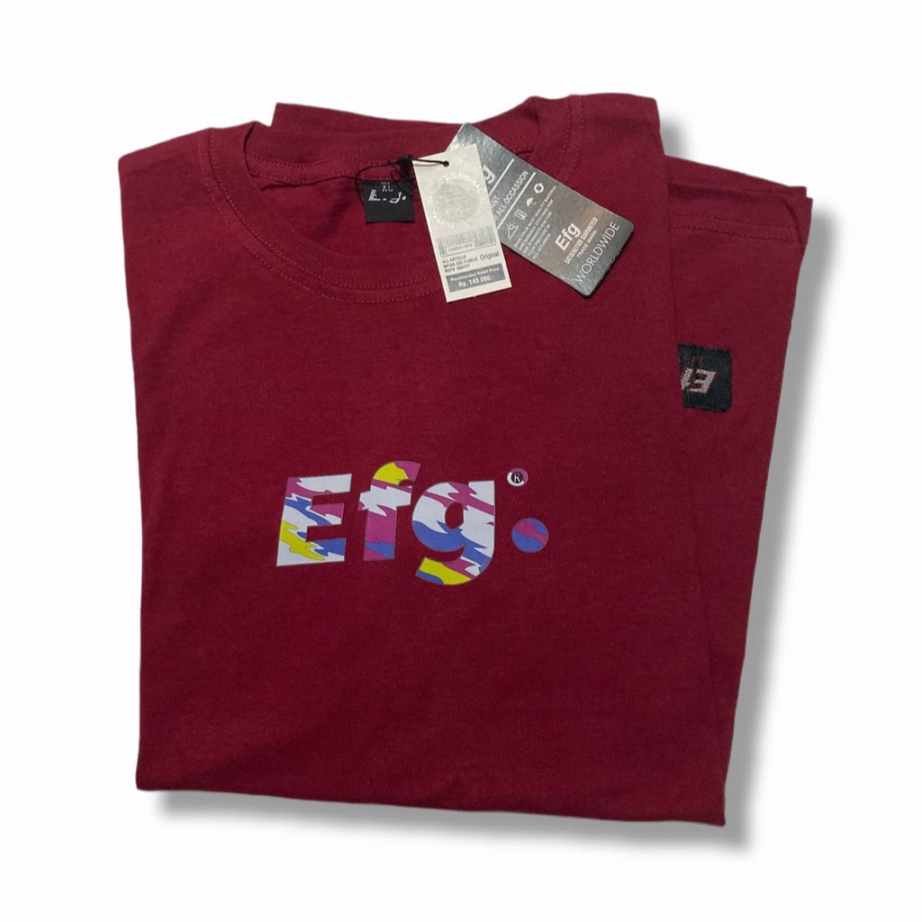 kaos distro pria wanita kaos EFG baju lengan pendek unisex remaja pakaian santai
