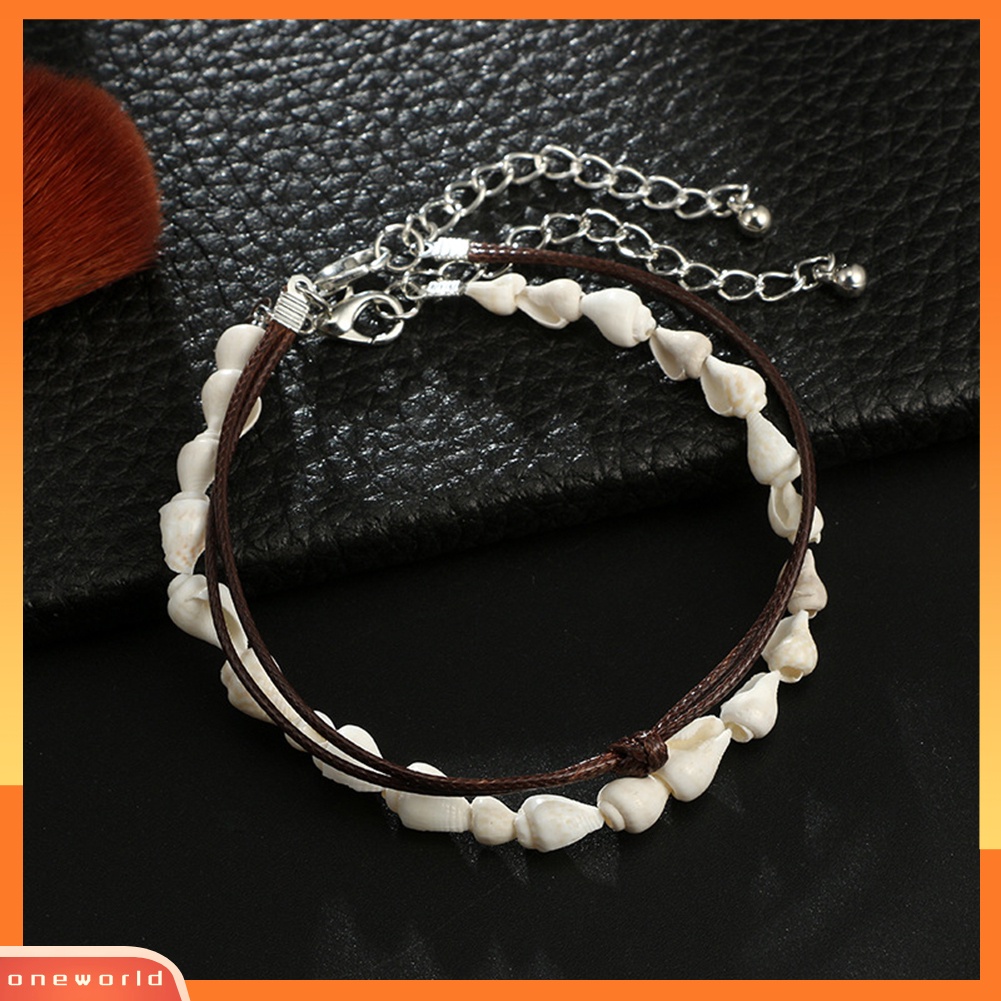 [WOD] 2pcs /Set Wanita Bohemia Shell Kaki Rantai Gelang Kaki Ankle Bracelet Barefoot Jewelry