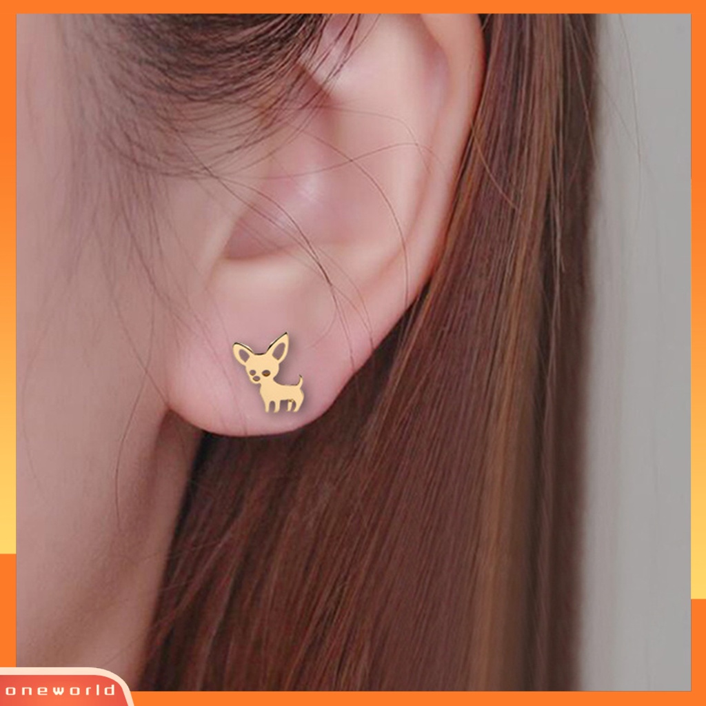 [WOD] 1pasang Anting Tusuk Kreatif Hollow-out Stainless Steel Gaya Korea Anting Wanita Lucu Untuk Kehidupan Sehari-Hari