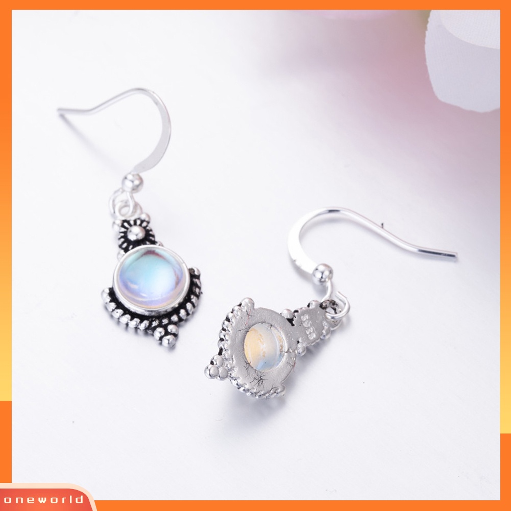 [WOD] Wanita Elegan Faux Moonstone Hook Earrings Perhiasan Pesta Valentines Pesona Hadiah