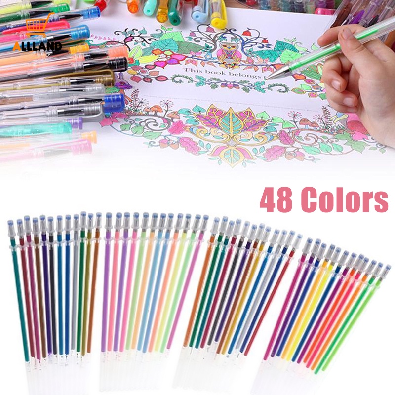 12pcs/set Flash Graffiti Gel Pen/ 0.8mm Glitter Fluorescent Watercolor Replaceable Refills/ Pena Lukisan Tulisan Seni DIY