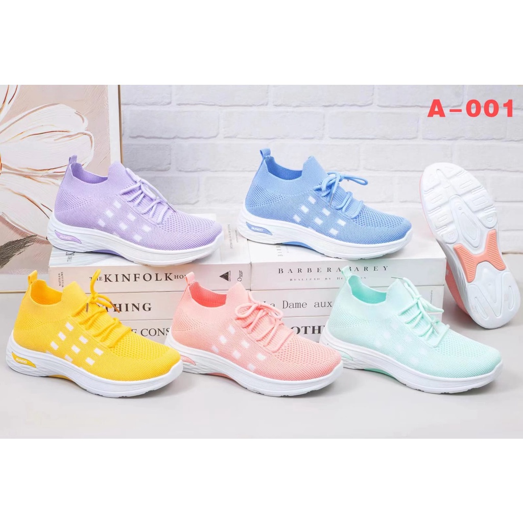 COD POS R-25 Sepatu Sneakers Rajut Wanita Olahraga Jogging Sepatu Sport Wanita