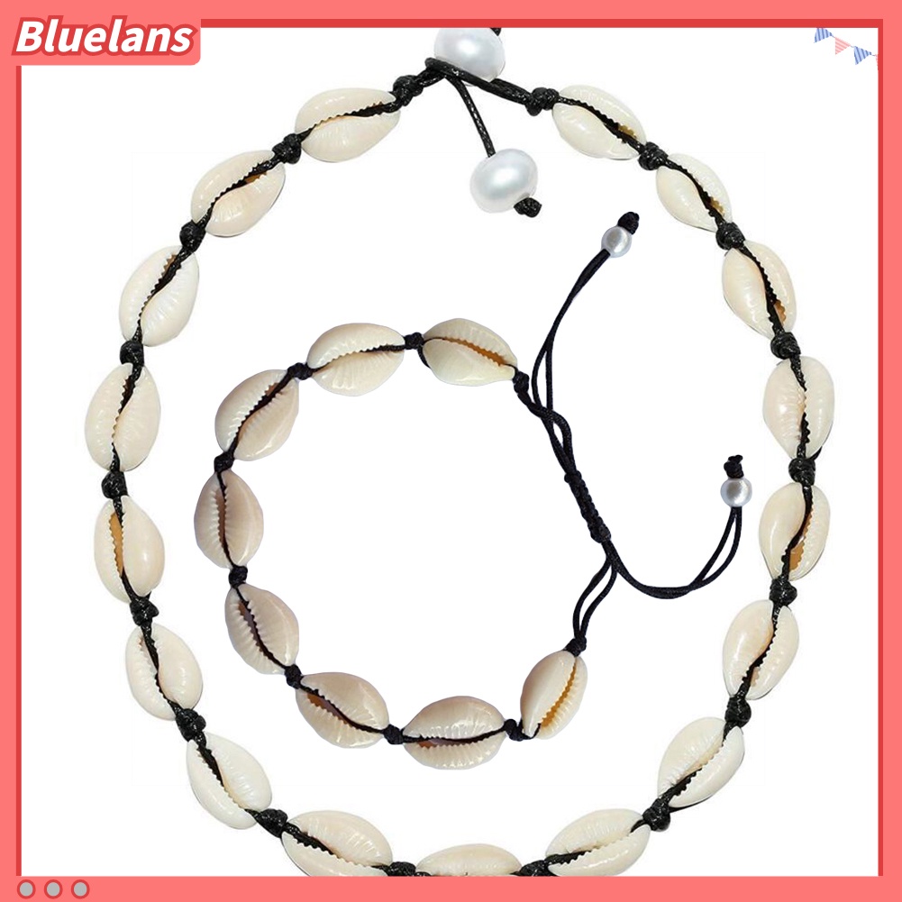 [BLS] Fashion Wanita Cowrie Shell Mutiara Imitasi Pesona Kalung Gelang Kaki Ankle Bracelet Hadiah