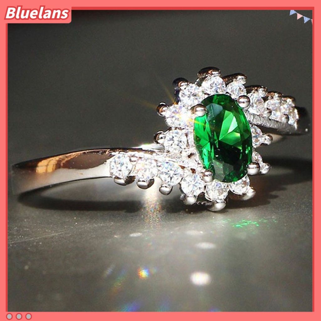 [BLS] Perhiasan Cincin Geometris Pengerjaan Halus Indah Bersinar Cubic Zircon Ring Untuk Pesta