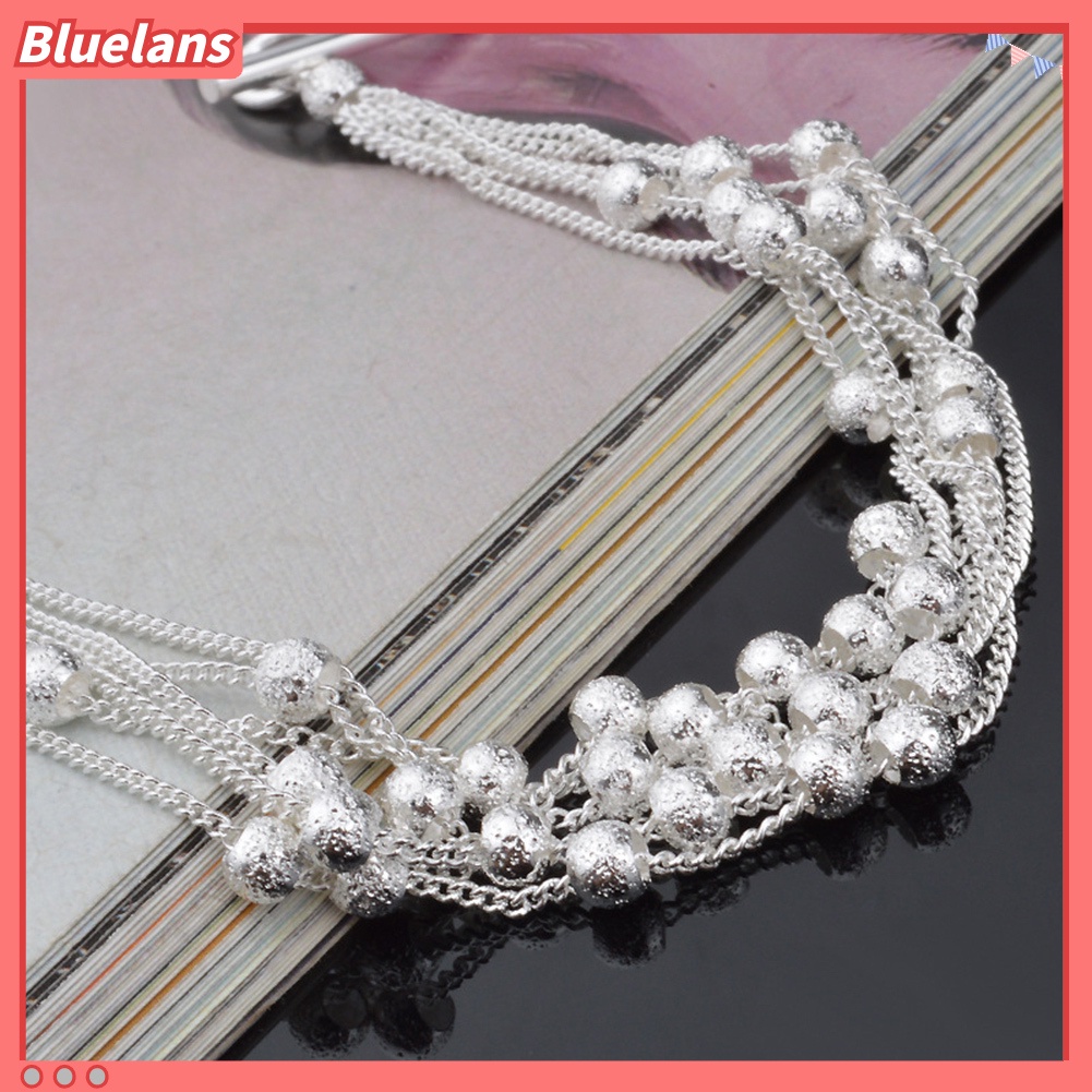 [BLS] Wanita Shiny Faux Pearl Beads Bangle Shimmers Charm Rantai Gelang Perhiasan Hadiah