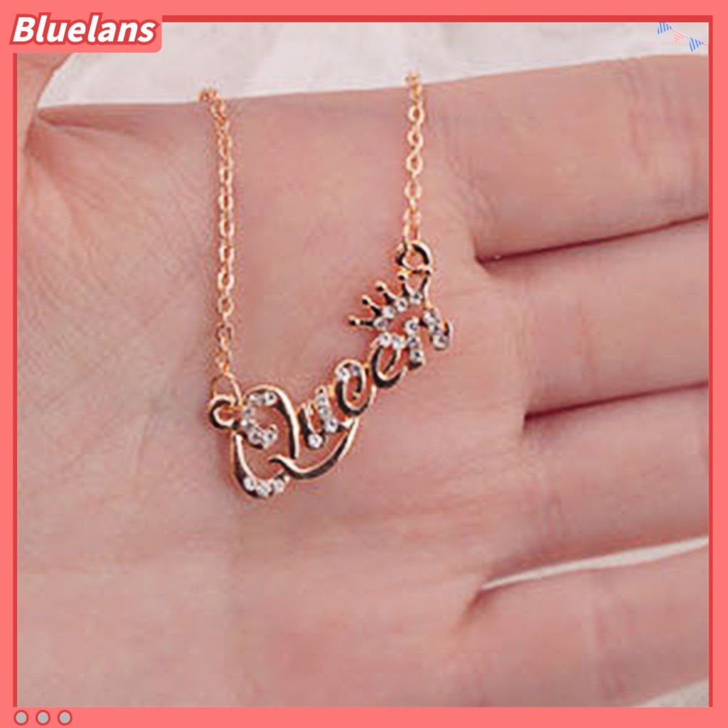 [BLS] Berlian Imitasi Bersinar Menawan Gadis Kalung Mewah Ratu Mahkota Rantai Kalung Perhiasan Aksesoris