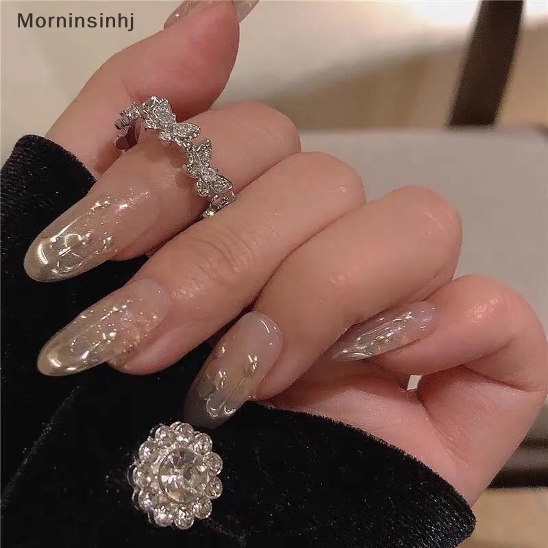 Mornin Fashion Cincin Kupu-Kupu Shiny Crystal Zirconia Opening Adjustable Finger Ring Light Rantai Pergelangan Tangan Untuk Wanita Perempuan Jewlery id