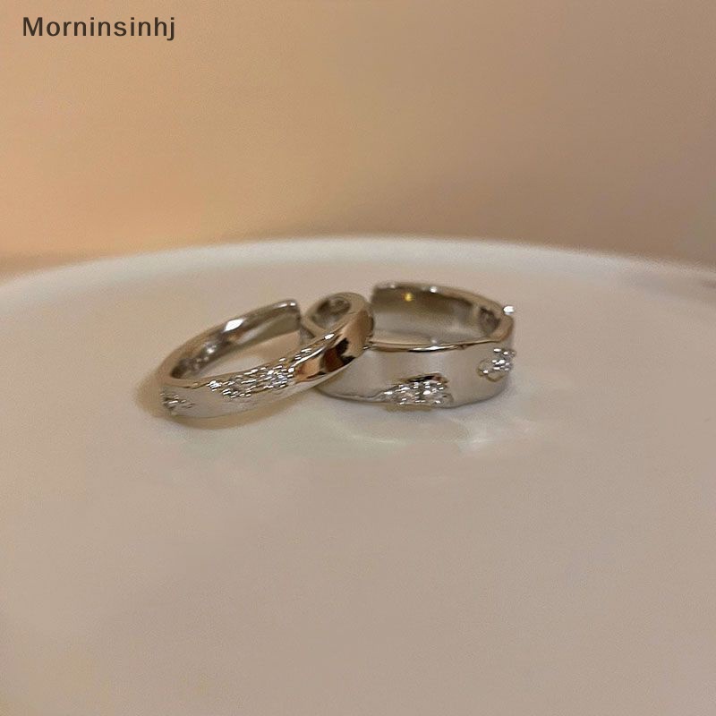 Mornin 2PCS Cincin Vintage Punk Berlian Imitasi Adjustable Untuk Wanita Retro Warna Silver Opening Knuckle Unisex Trendy Finger Ring Jewelry id