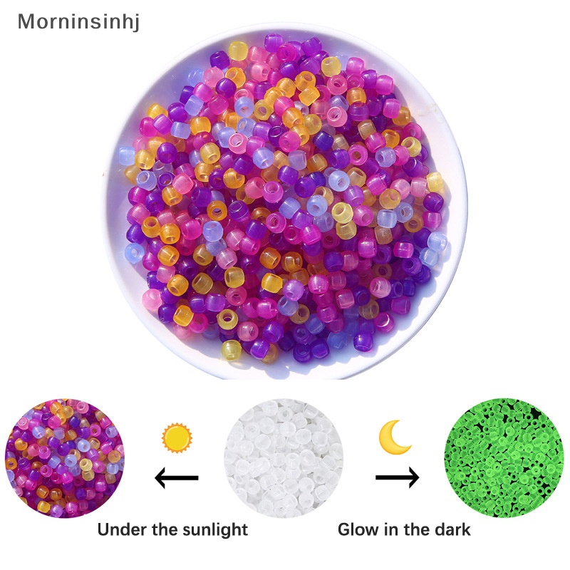 Mornin 100 Pcs Manik-Manik UV Berubah Warna Campur Glow In The Dark Beads DIY Membuat Perhiasan Gelang Kalung id