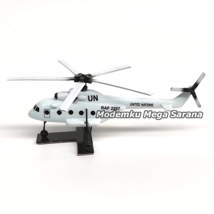 Miniatur Pesawat Helikopter UN United Nations Pajangan Hiasan Dashboard Mobil Helicopter
