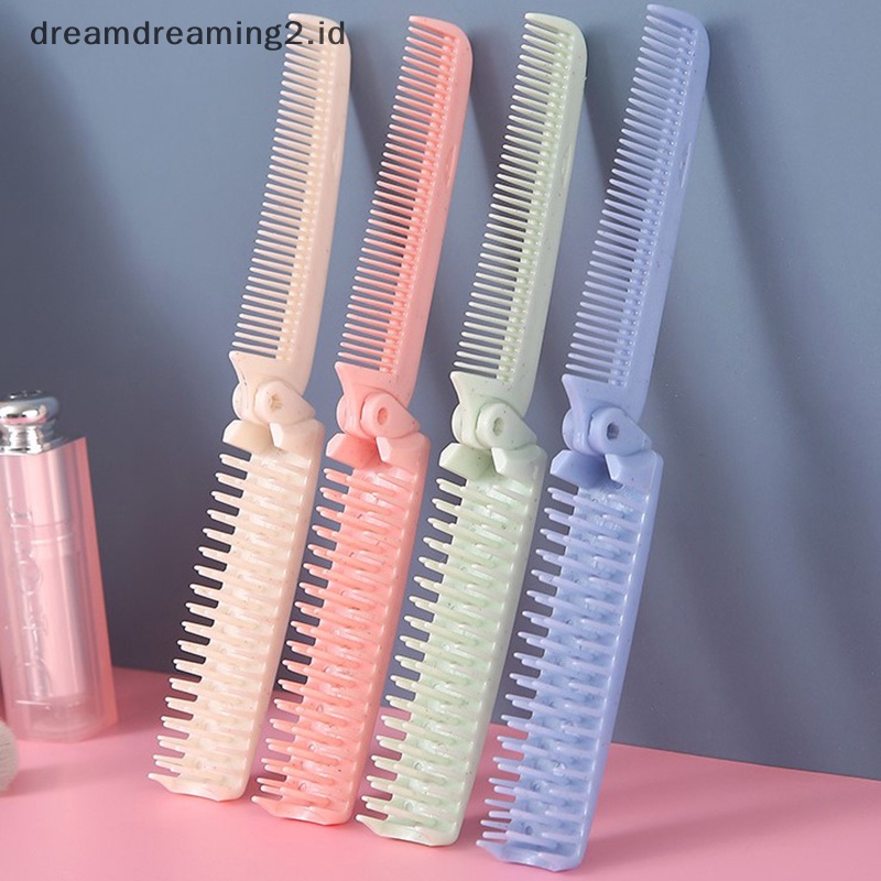 (drea) Sikat Sisir Rambut Lipat Portable Travel Massage Hair Comb Alat Penata Rambut //