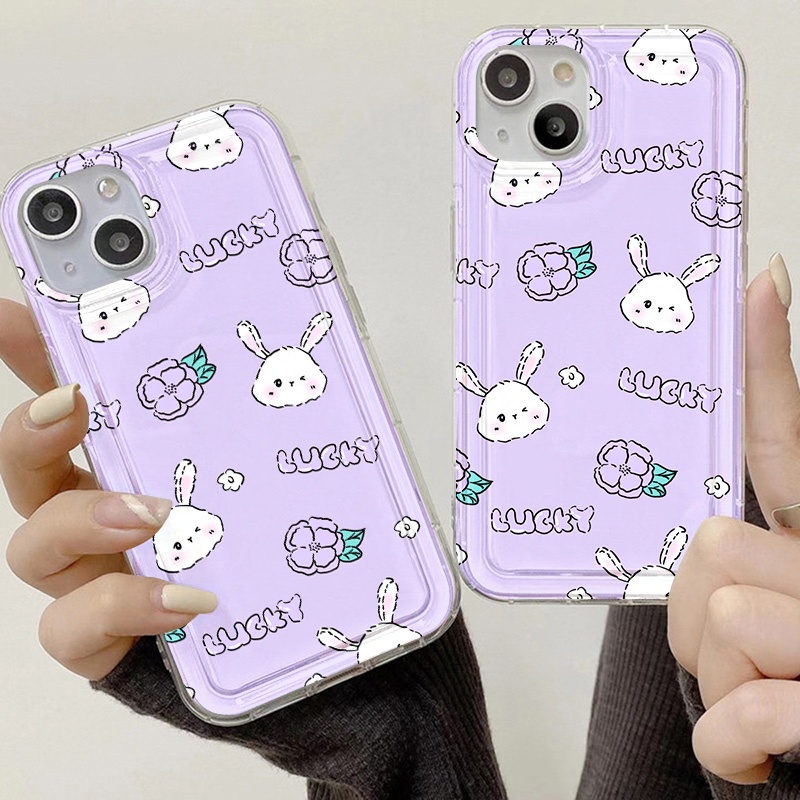 Lucky Bunny Case Untuk Samsung A12 A10 A10S A14 A13 A11 A31 EU A51 A52 A52S A50 A50S A30S A32 A33 A03 A22 A23 A71 A73 A02 A03 S22 S23 Plus Ultra FE Airbag Shockproof Cover