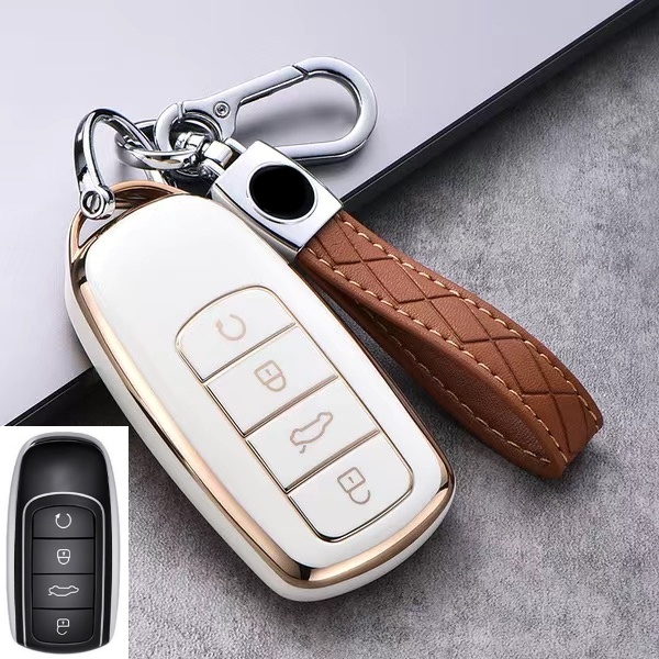 Soft TPU Car Key Cover Case Untuk Chery Tiggo 3 5x4 8 Glx7 2019 2020 Smart Keyless Remote Fob Case Keychain Holder Protector