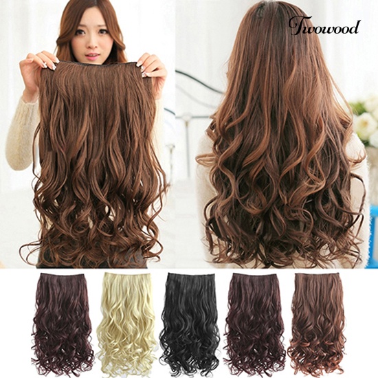 Twowood Wanita Panjang Keriting Bergelombang Rambut Ekstensi Kostum Pesta Cosplay Wig Sopak