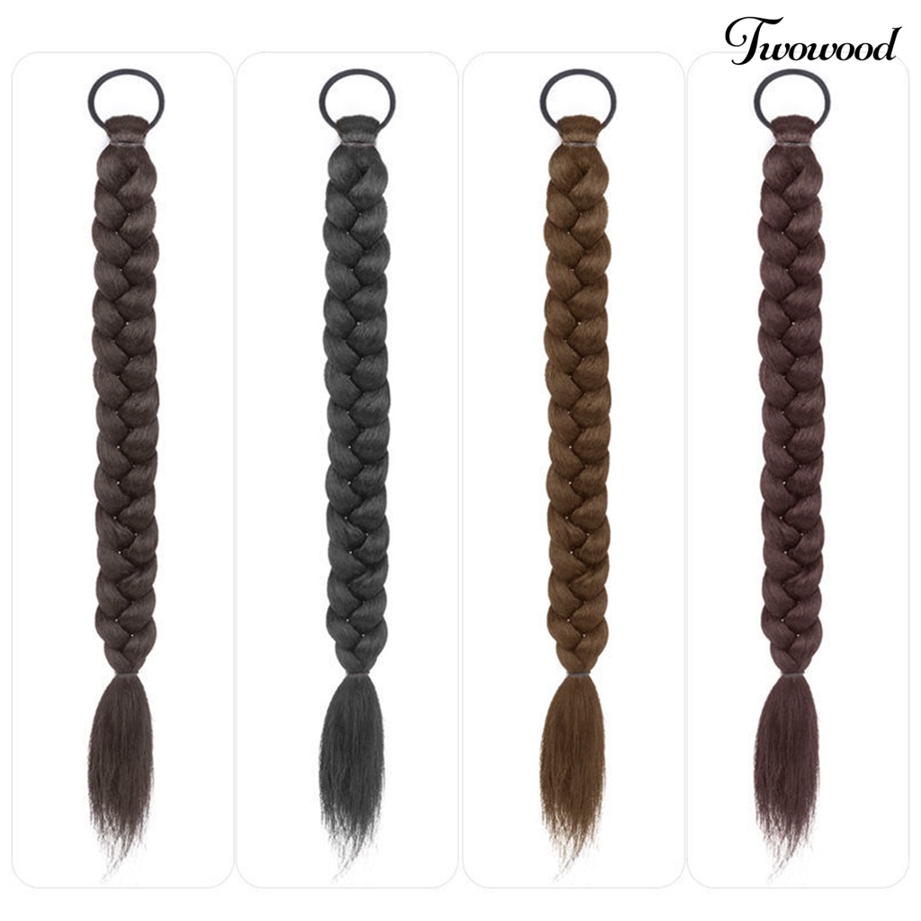 Twowood 1pasang Wig Wanita Mudah Dipakai Nyaman Alami Alat Makeup Suhu Tinggi Sutra Lucu Double Ponytails Wig Untuk Rumah