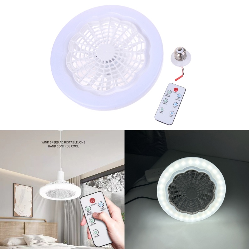 Vivi 2-in-1 Kipas Angin Lampu E27 LED Light 30W Ceiling Fan Atur Kecepatan Angin +E27 Lampholder