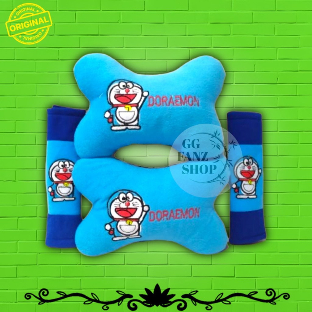 [NEW] Headrest Car Set Doraemon 2in1 Bantal Mobil Set Karakter Doraemon Set Bantal Mobil 2in1 Karakt