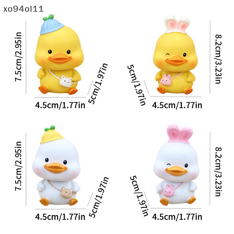 Xo Ornamen Mobil Lucu Resin Busur Bando Bebek Goyang Kepalanya Boneka Mobil Dekorasi OL