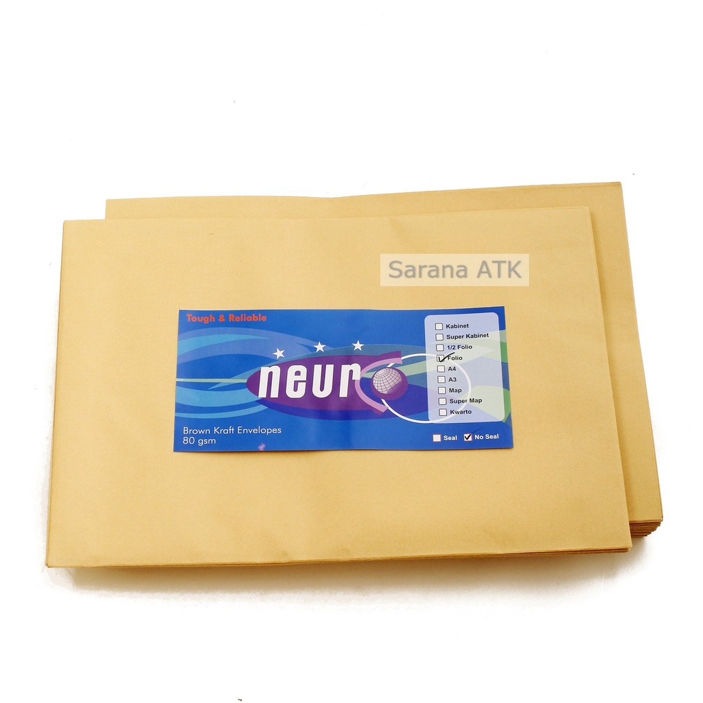 

Neuro Amplop Coklat Ukuran Folio No - Seal - Pack